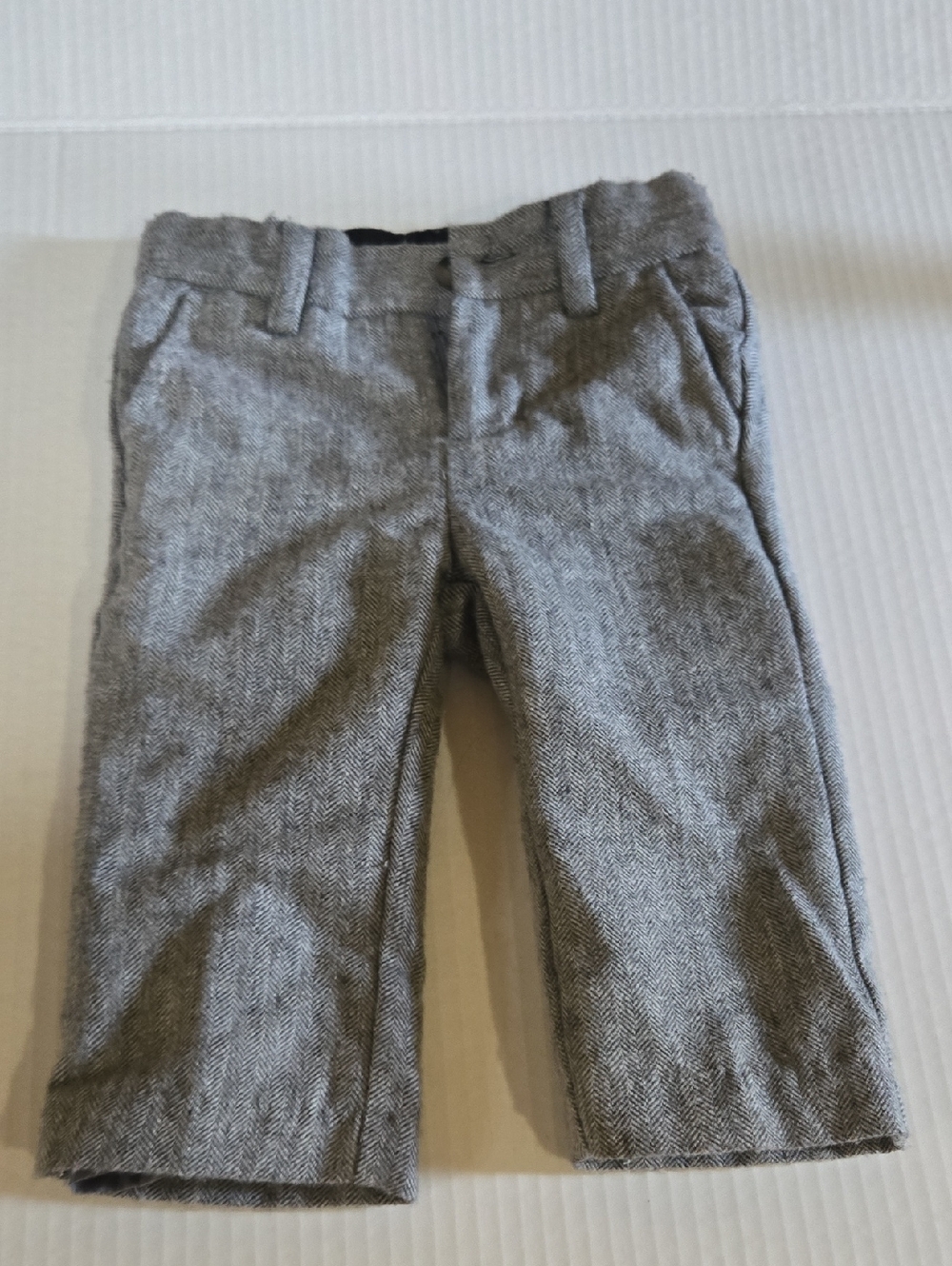 Classic Grey Herringbone Kids Dress Pants Used 6 12 Months Janie And Jack Used